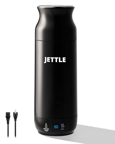 Jettle Electric Kettle - Travel Portable Heater for Coffee Tea Milk Soup - Stainless Steel Travel Water Boiler tea pot with Temperature Control - LED - Automatic Power Off - 450ml - Kitchen Appliance