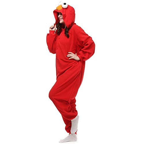 Amazing cosplay Unisex Adult Onesie Animal Halloween Cosplay Costume Xmas (Small) Red