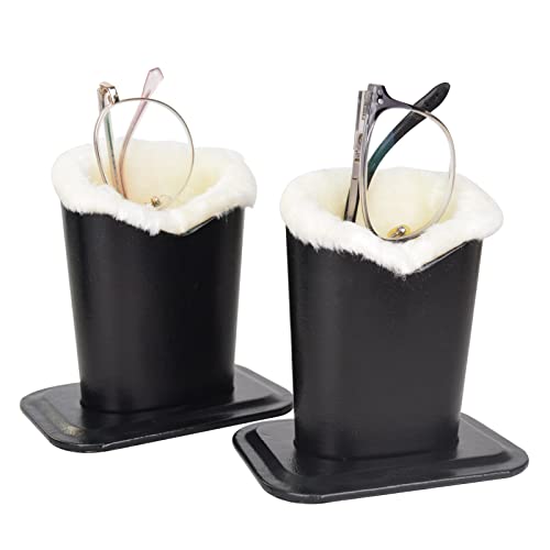 Baitaihem Plush Lined Eyeglasses Holder Stand Protective Glasses Holder For Desks Or Nightstands, Pack of 2