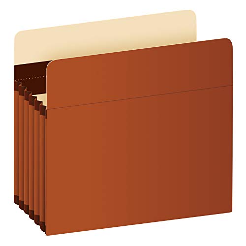Pendaflex Expanding Accordion File Pockets, Extra Durable, Expands 5.25', Letter Size, Reinforced with Dupont Tyvek Material, 10/Box (15422) Brown