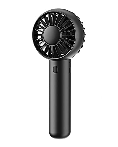 Gaiatop Mini Portable Fan, Powerful Handheld Fan, Cute Design 3 Speed Personal Small Desk Fan with Base, Lightweight Makeup USB Rechargeable Fan for Stylish Girl Women Travel Indoor Outdoor Black