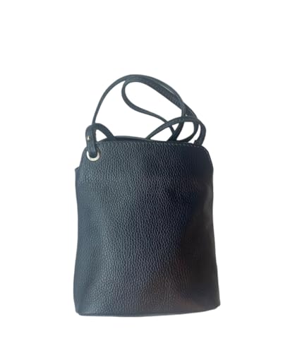 LaGaksta Fina - Casual Italian Leather Small Zip Crossbody Bags for Women Cell Phone Travel Passport Bag Wallet Purses (Dark Navy Blue)