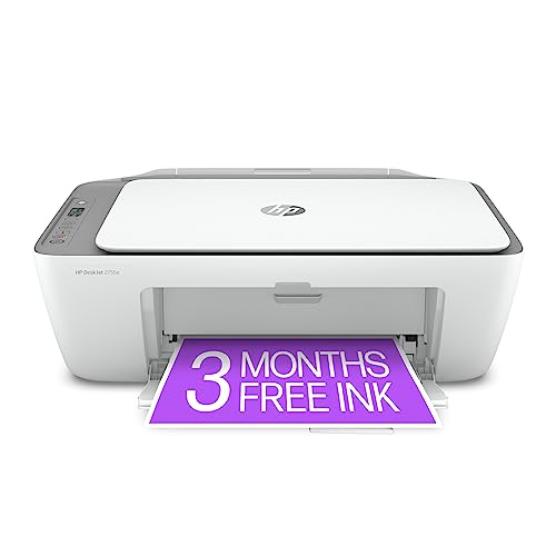 HP DeskJet 2755e Wireless Color inkjet-printer, Print, scan, copy, Easy setup, Mobile printing, Best-for home, Instant Ink with HP+,white