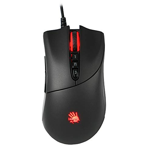 BLOODY SP30 Ergonomic Optical Switch Gaming Mouse - Fastest Mouse Switch in Gaming - Enthusiast Grade Sensor - 8 Programmable Buttons - Non-Slip Rubberized Black