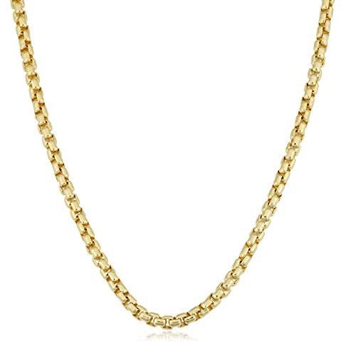 The Diamond Deal 14k REAL Yellow or White SOLID Gold 1.7mm Shiny Round-Box Chain Necklace for Pendants and Charms with Lobster Claw Clasp (for Men, Women or unisex Jewelry) (16' 18' 20' or 24 inch)