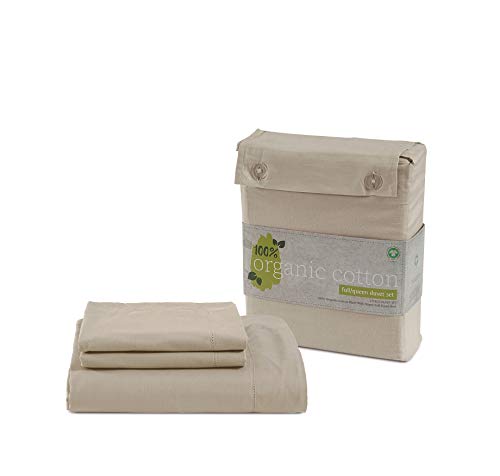 LANE LINEN 100% Organic Cotton Linen Queen-Sheets Set 4-Piece Pure Long Staple Percale Weave Soft Bedding Sheets for Bed Breathable Fits Mattress Upto 15' Deep