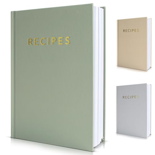 Aesthetic Blank Recipe Book with Waterproof Cover - The Perfect Recipe Notebook To Write In Your Own Recipes - Simplified Blank Cookbook to Organize Your Recipes