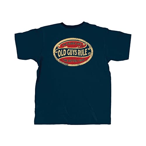 Old Guys Rule Men's Graphic T-Shirt, The Older I Get, The Better I was - Gift for Dad, Grandpa, Husband, Father's Day, Birthday, Holiday - Funny Novelty Tee for Jokesters (Navy, X-Large)