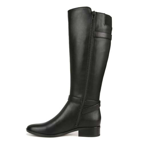 Naturalizer Womens Sahara Buckle Detail Tall Riding Boot Black Smooth 10 M