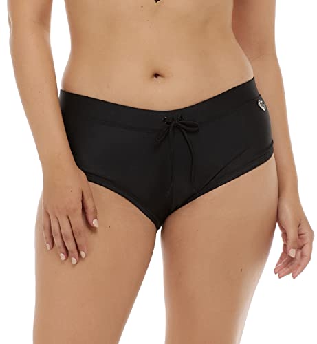 Body Glove Women's Smoothies Sidekick Solid Sporty Bikini Bottom Swimsuit Short, Black, Medium