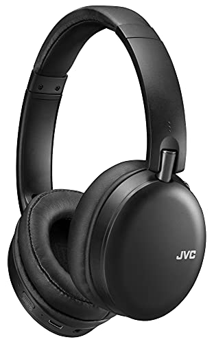JVC Noise Cancelling Wireless Headphones, Bluetooth 5.0, 42 Hour Rechargeable Battery, Voice Assistant Compatible, Two-Way Foldable Design - HAS91NB (Black)
