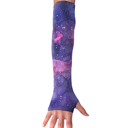 Purple Galaxy Pattern. Sun Protection Sleeve Long Arm Fingerless Gloves Outdoor Sleeve