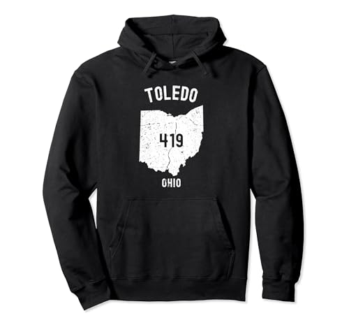 Toledo Ohio OH 419 Vintage Athletic Style Pullover Hoodie