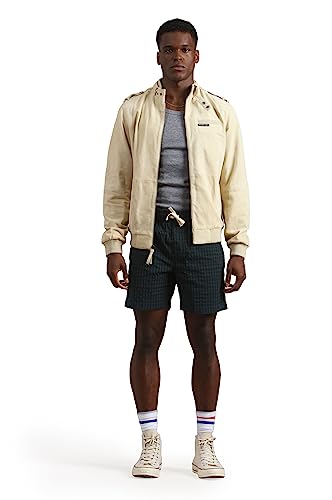 Members Only Men's Soft Suede Iconic Jacket |Slim Fit| Timeless Style | Zip Closure | (Chamois, Large)