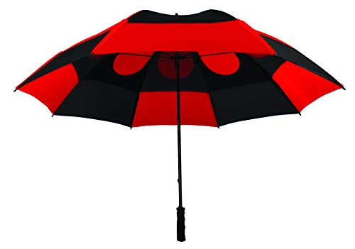 GustBuster Proseries Gold 62-Inch Style 5 Golf Umbrella (Red/Black)