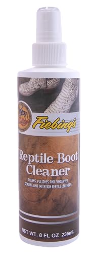 Fiebing's Exotic Leather Cleaner - Reptile Boot Cleaner (8oz) - Condition, Polish & Protect Boots, Purses, Shoes, Handbags & Accessories - Premium Care for Genuine & Imitation Exotic Leathers