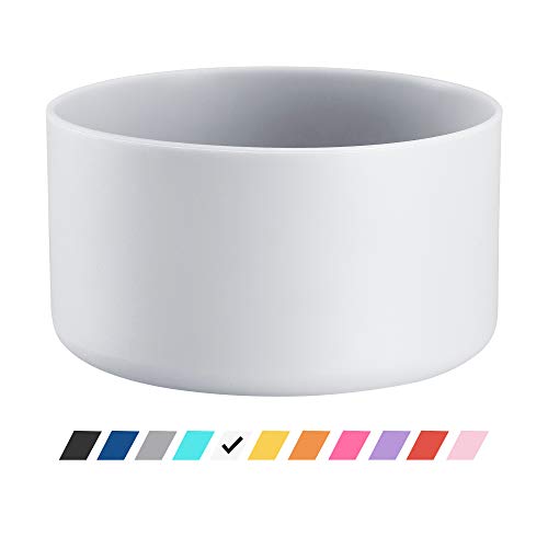 Vmini Protective Silicone Boot, Compatible with Hydro Flask and More Water Bottles, Anti-Slip Bottom Sleeve Cover 32-40 oz White