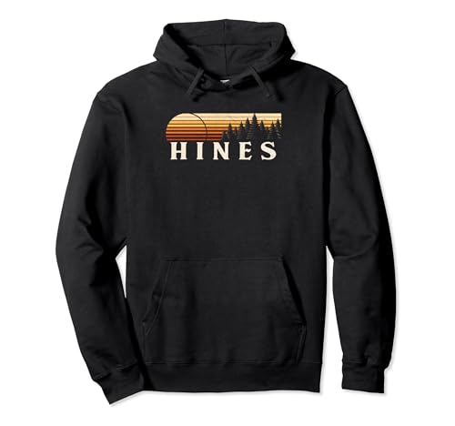Hines, OR Vintage Evergreen Sunset Eighties Retro Pullover Hoodie