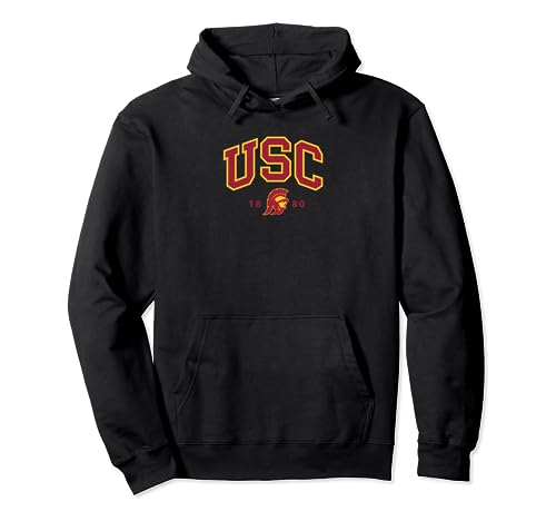 USC Curved Block Logo with Cardinal Gold Trojan 1880 Pullover Hoodie