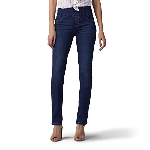 Lee Women's Sculpting Fit Slim Leg Pull On Jean, Infinity, 14 Medium