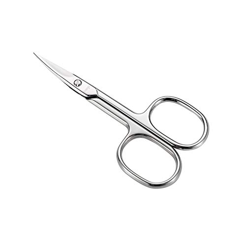 LIVINGO Premium Manicure Scissors Multi-purpose Stainless Steel Cuticle Pedicure Beauty Grooming Kit for Nail, Eyebrow, Eyelash, Dry Skin Curved Blade 3.5 inch