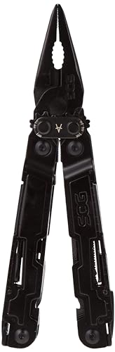 SOG PowerAccess Multi-Tool EDC Utility Tool, One-Handed Open, 18 Lightweight Speciality Tools, Stainless 5CR15MOV Steel Construction-Black (PA1002-CP)