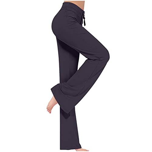 oelaio My Orders Placed Vacation 2023 Women's Plus Size High Waist Wide Leg Pants Workout Tummy Control Leggings Casual Loose Fit Flare Yoga Pants