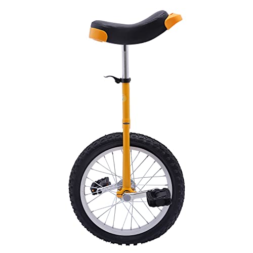 BANLICALI Unicycle, 24 Inch Wheel Unicycle with Rim and Pedals, Height Adjustment 36'-40', Modern Steel Outdoor Unicycles for Adults Yellow Load 250 kg/ 555.1 lb