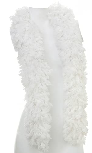 Featherless XL Super-Sized Faux Feather Boa (Made of Yarn) - U.S. Patent # D814,740. Cut to Length. Made in America (XL Snow White)