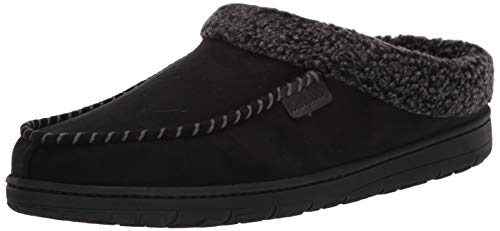 Dearfoams Men's Indoor/Outdoor Breathable Memory Foam Clog Offered in Wide Widths, Black, Medium