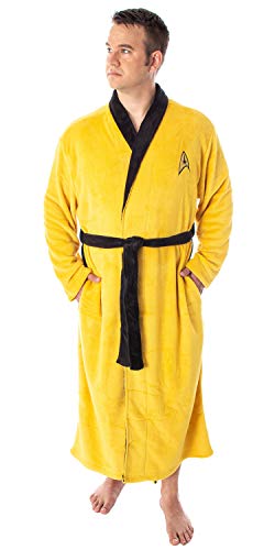 INTIMO Star Trek The Original Series Adult Costume Fleece Plush Robe Bathrobe - Big And Tall - (Kirk, 2XL/3XL)