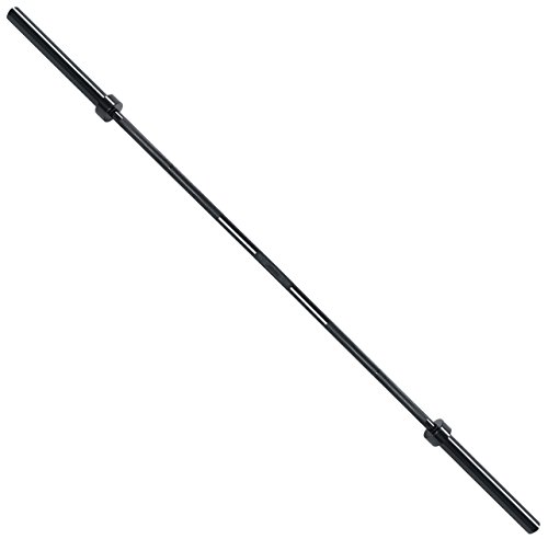 Signature Fitness Olympic Barbell Standard Weightlifting Barbell, Black, BLK-2IN7FT