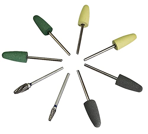 Free shipping 6pcsSilicone Polishing& 2pc HP Carbide Kit Hidden Denture Resin Base Polisher Low Speed 2.35