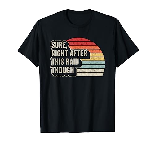 Vintage Retro Sure, Right After This Raid Funny Gamer Gifts T-Shirt