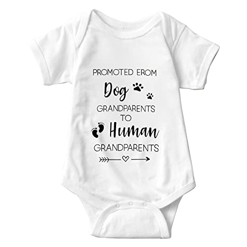 listery Promoted From Dog Grandparents To Human Grandparents Onesie Promoted From Dog Bodysuit Boys Girl Reveal To Parents