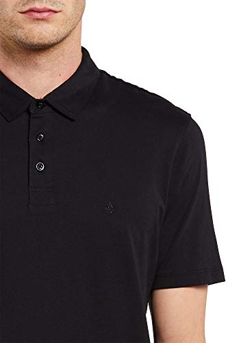 Volcom mens Wowzer Modern Fit Polo , BLACK , Large