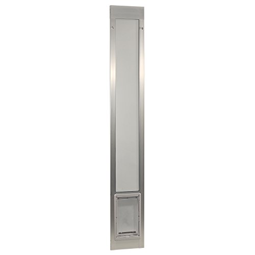 Ideal Pet Products Aluminum Pet Patio Door, Adjustable Height 77-5/8” To 80-3/8”, 7' x 11-1/4' Flap Size, Mill/Silver
