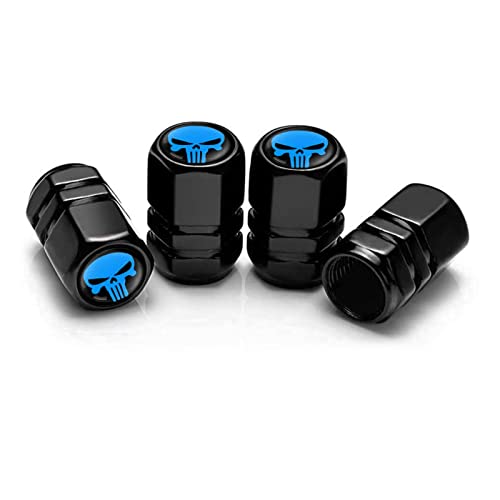 BEYPOVK 4 Pack Tire Valve Stem Caps, Universal Car Wheel Air Valve Dust Proof Covers for Cars, Trucks, SUVs, Bikes and Motorcycles (Blue)