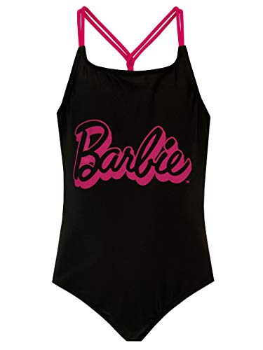 Barbie Swimsuit for Girls I Girl Bathing Suit I Official Merchandise Black Size 8