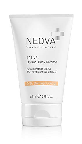 NEOVA SmartSkincare Active Sunscreen for Body 3 fl. Oz. | Broad Spectrum SPF 43 | Zinc & Octinoxate for Hybrid Sun Protection | DNA Repair Enzymes Reverse & Prevent Sun Damage | Water Resistant up to 80 Min