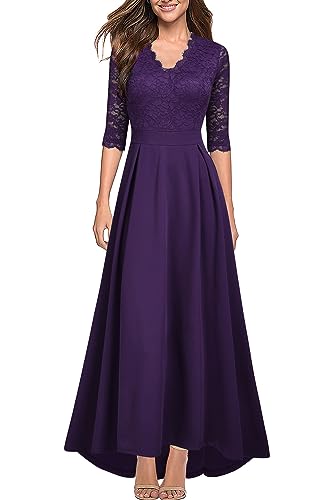 Viwenni Wedding Guest Dresses for Women Formal A-line Quinceanera Dress L Purple