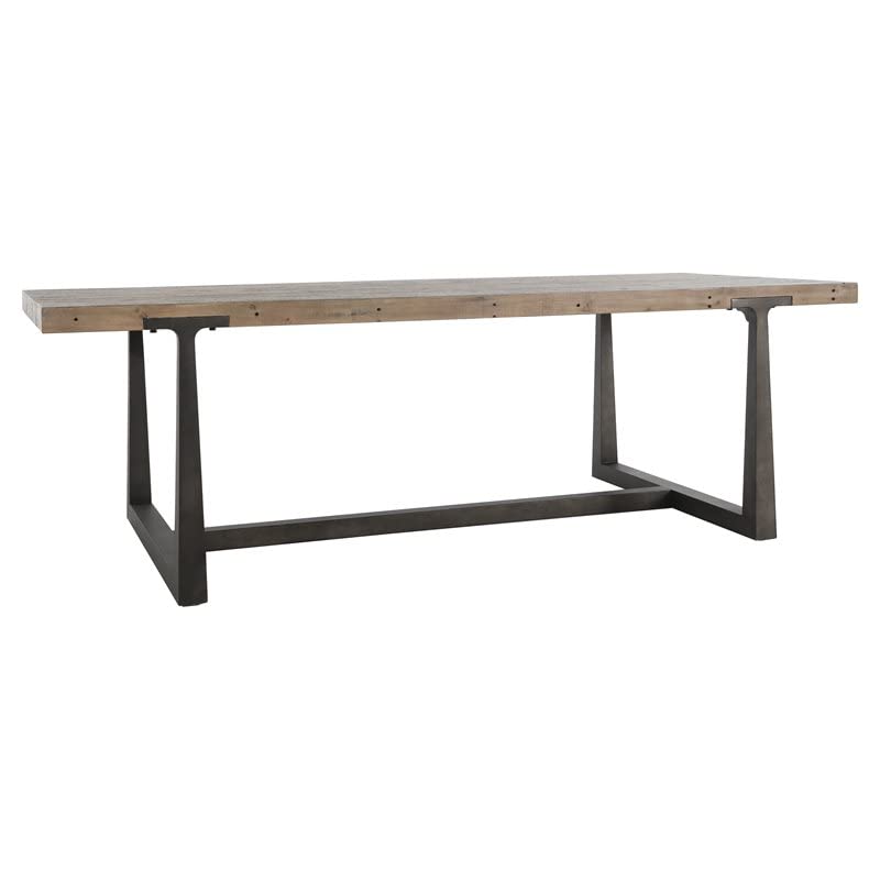 Kosas Home Trident 94' Reclaimed Pine Wood and Iron Dining Table in Brown