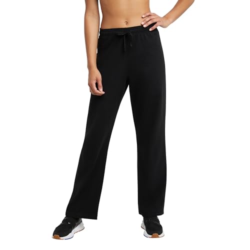 Champion, Lightweight Lounge, Comfortable Jersey Pants for Women, 31.5' (Plus Size Available), Black, Large