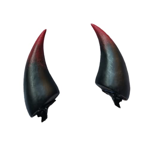 A Pair Bloody Bone Hairpin Edge clip Skull Butterfly Dark Gothic Bat Ear Devil Horns Costume Halloween Cartoon Hair Accessories (Devil Horns)