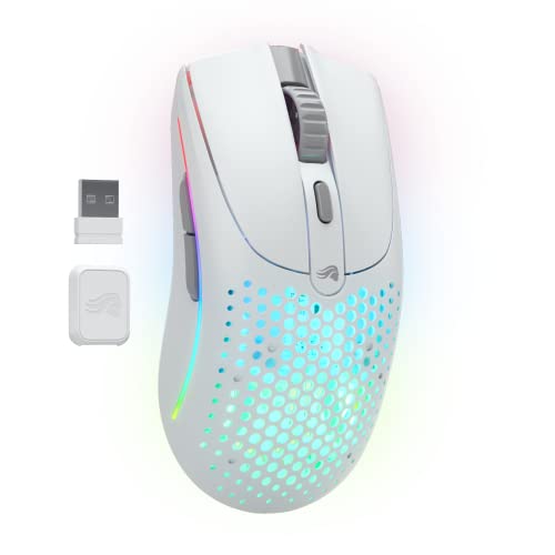 Glorious Model O 2: Wireless Gaming Mouse (White) Triple Mode: 2.4GHz, Bluetooth, USB-C, 26K DPI Sensor, 210h Battery Life, 6 Programmable Buttons, Gaming Accessories for PC, Laptop, Mac
