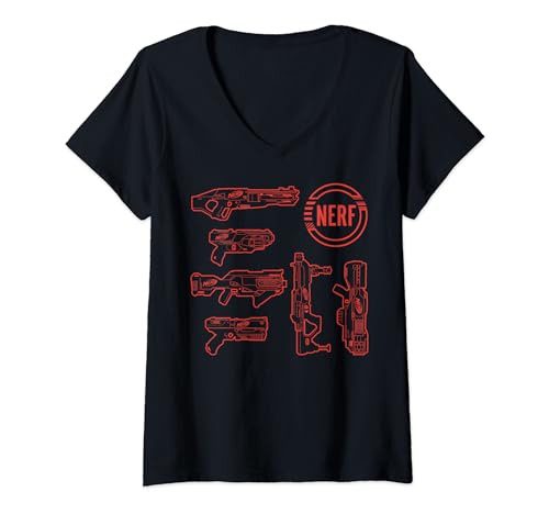 Nerf Blasters Retro Schematic Textbook Outlines V-Neck T-Shirt