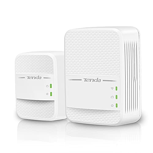 Tenda Powerline WiFi Extender (AV1000) - Powerline Ethernet Adapter with Dual Band WiFi, Gigabit Port, Plug & Play, Power Saving, Ideal for Smart TV, Online Gaming (PH10)
