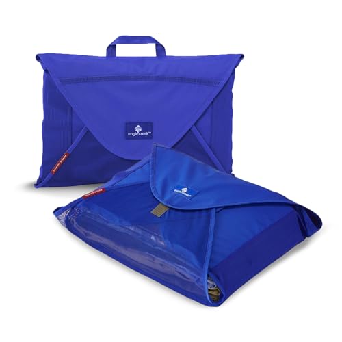 Eagle Creek Pack-It Original Garment Folder M - Perfect Garment Bags for Travel with Wrinkle-Free Folding Board and Compression Wings to Maximize Luggage Space, Blue Sea - Medium