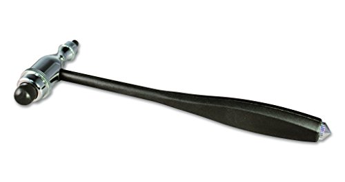 ADC 3694BK Tromner Neurological Reflex Hammer with Built-In Brush, Black, Chrome