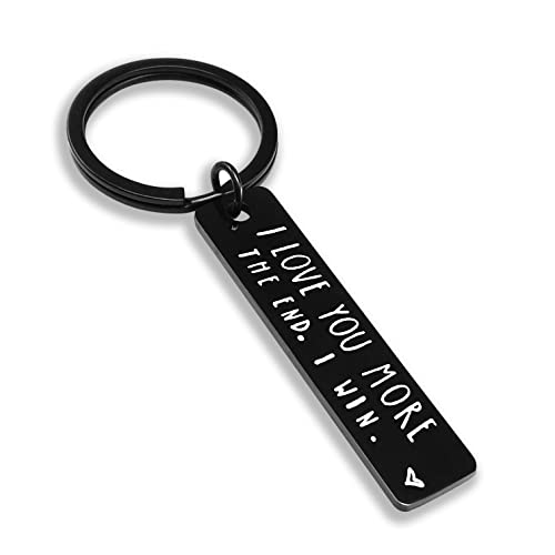 CINDYHE Couple Keychain I Love You Keychain for Boyfriend Girlfriend Husband Wife Keychain Gifts for Him Her (Black)
